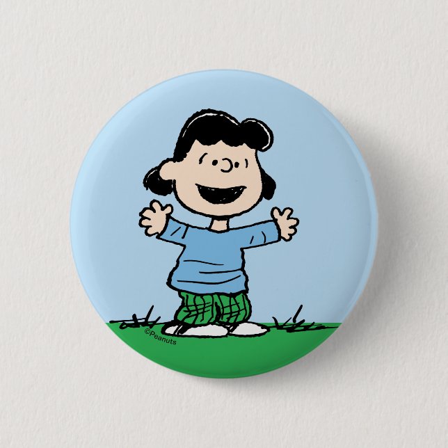 Lucy With Arms Wide Button (Front)