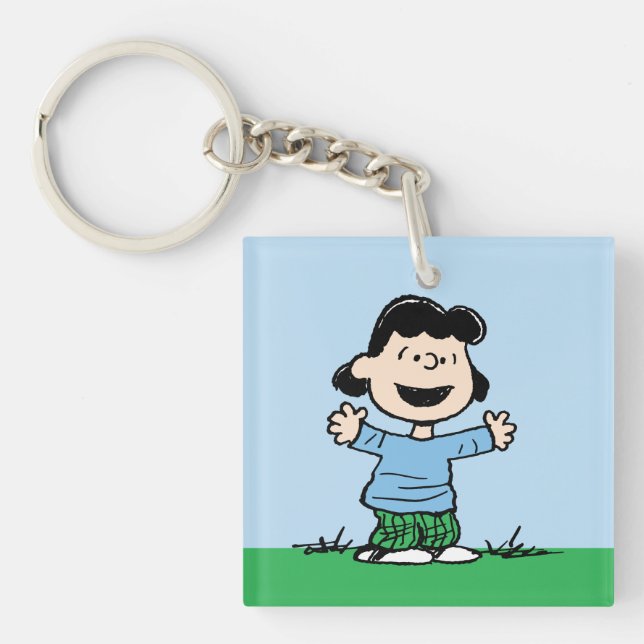Lucy With Arms Wide Keychain (Front)