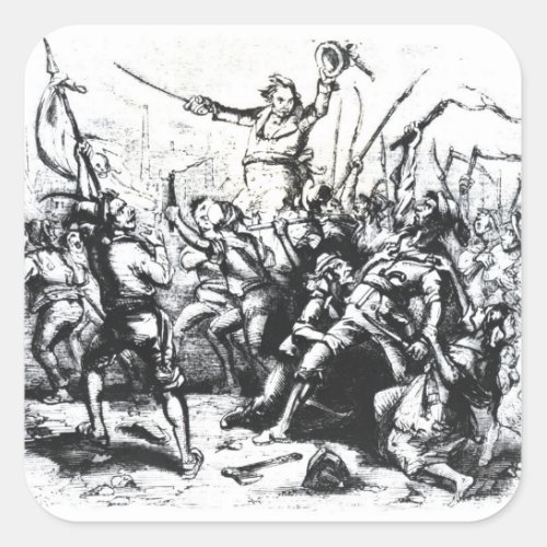 Luddite Rioters Square Sticker