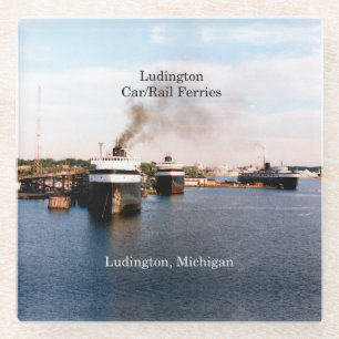 Ludington Car/Rail Ferries glass coaster