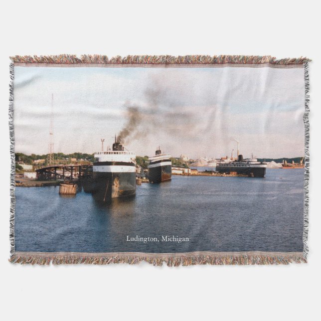 Ludington Ferries throw blanket (Front)