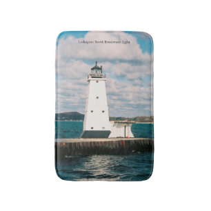 Ludington North Breakwater Light bathmat