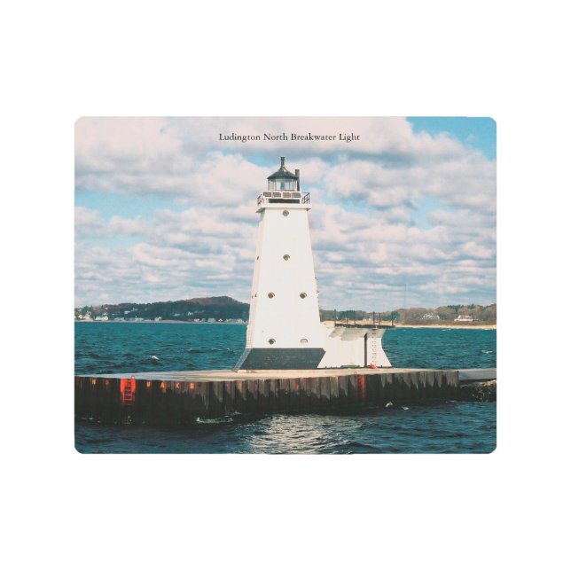 Ludington North Breakwater Light metal wall art (Front)