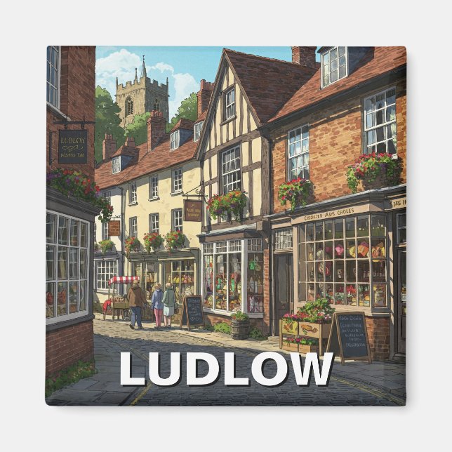 Ludlow England Travel Magnet (Front)