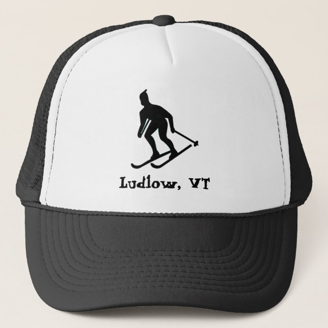 Ludlow, VT Ski (Green Mountain Vermont Skiing) Trucker Hat (Front)