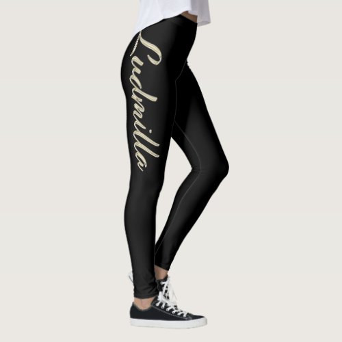 Ludmilla white gold Handwriting trousers Leggings