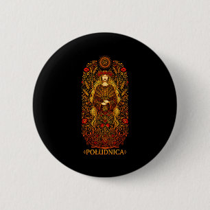 Ludnica Slavic Sun Goddess Pagan Folk Witch Art Button