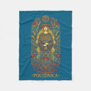 Ludnica Slavic Sun Goddess Pagan Folk Witch Art Fleece Blanket