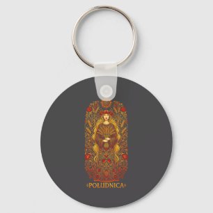 Ludnica Slavic Sun Goddess Pagan Folk Witch Art Keychain