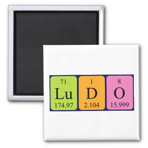 Ludo periodic table name magnet