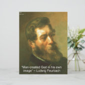 Ludwig Feurbach & Man Created God Quote (Standing Front)