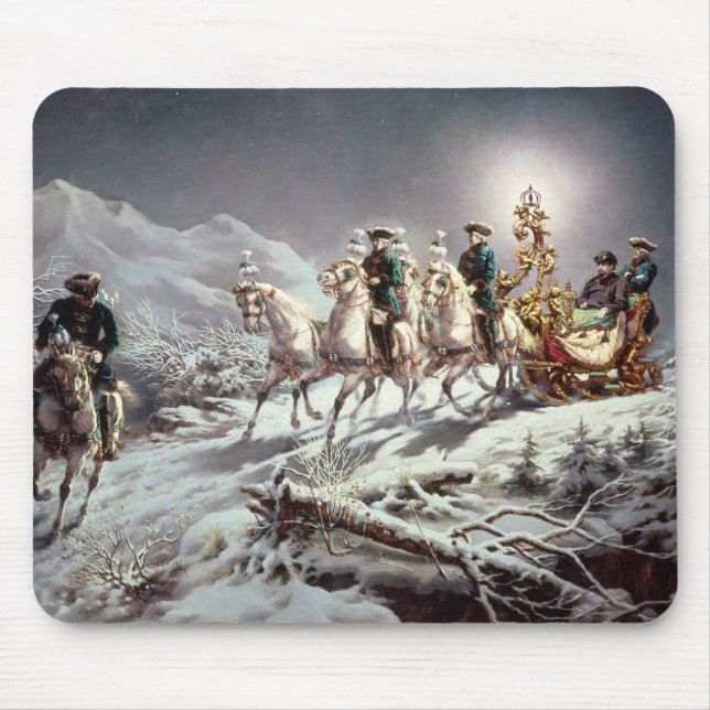 Ludwig II  of Bavaria Sleighing at Night Mouse Pad (Front)