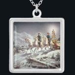 Ludwig II  of Bavaria Sleighing at Night Silver Plated Necklace<br><div class="desc">Ludwig II | by Karl Gottlieb Wenig | Art Location: Private Collection | Russian Artist | Image Collection Number: XZL151535</div>