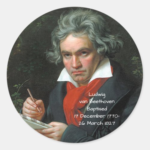 Ludwig van Beethoven 1820 Classic Round Sticker