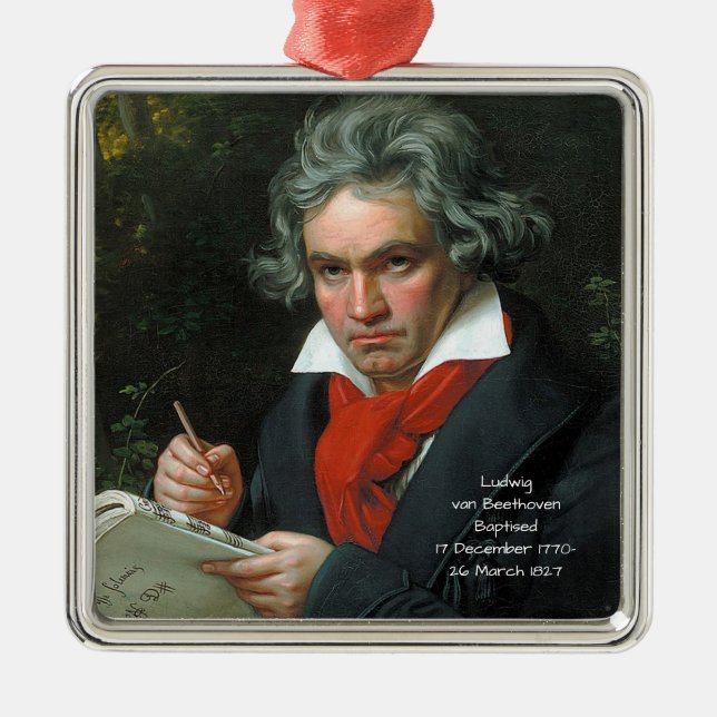 Ludwig van Beethoven, 1820 Metal Ornament (Front)