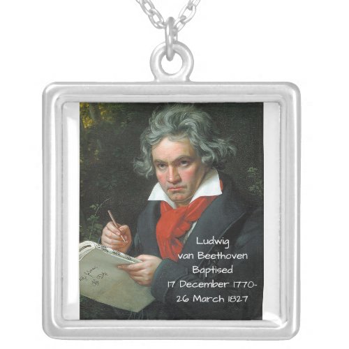 Ludwig van Beethoven 1820 Silver Plated Necklace