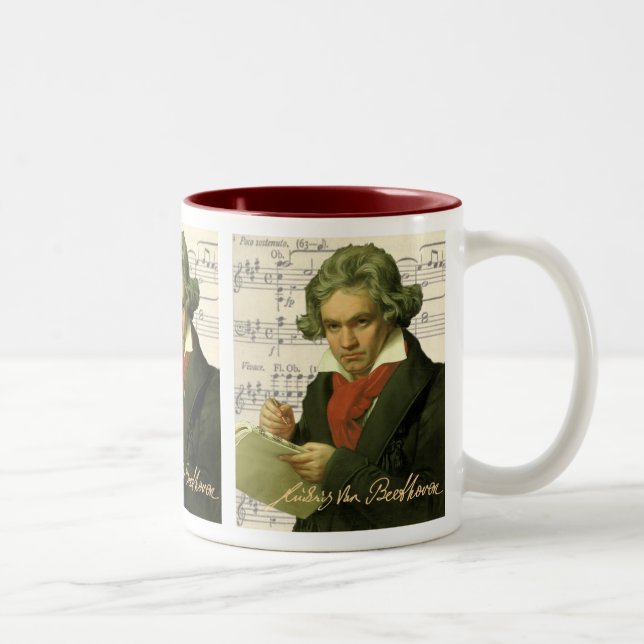 Ludwig Van Beethoven ~ Beethoven Collage Two-Tone Coffee Mug (Right)