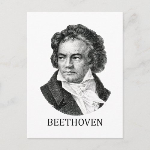 Ludwig van Beethoven black Postcard