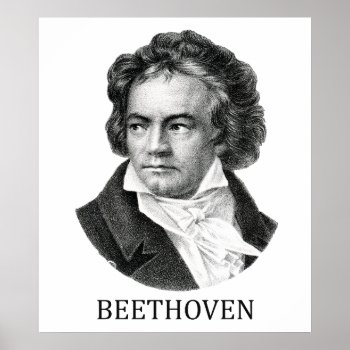 Ludwig Van Beethoven  Black Poster by historicimage at Zazzle