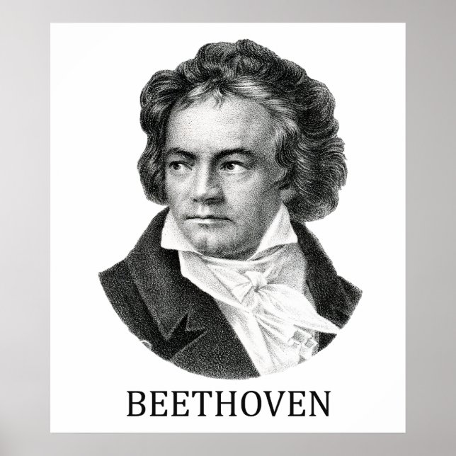 Ludwig van Beethoven, black Poster (Front)