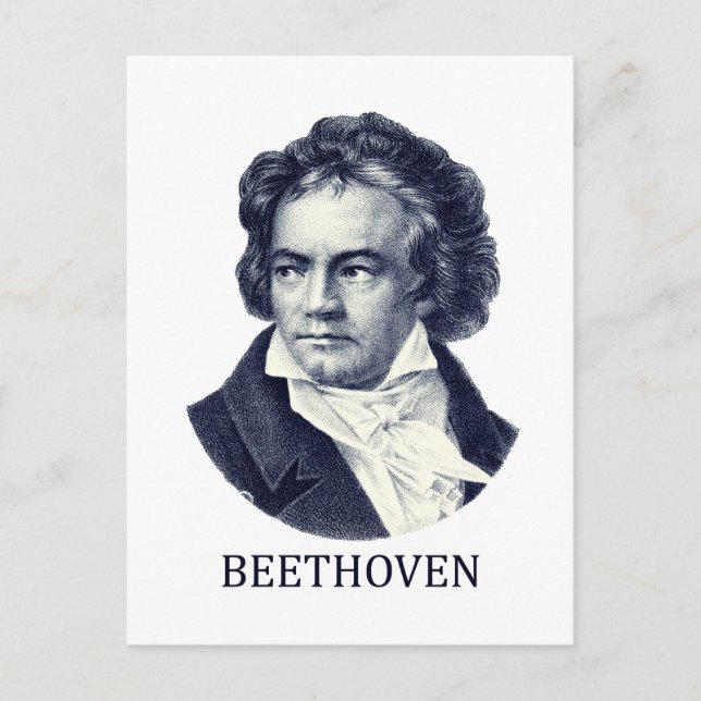 Ludwig van Beethoven, blue Postcard (Front)