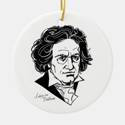 Ludwig van Beethoven Ceramic Ornament