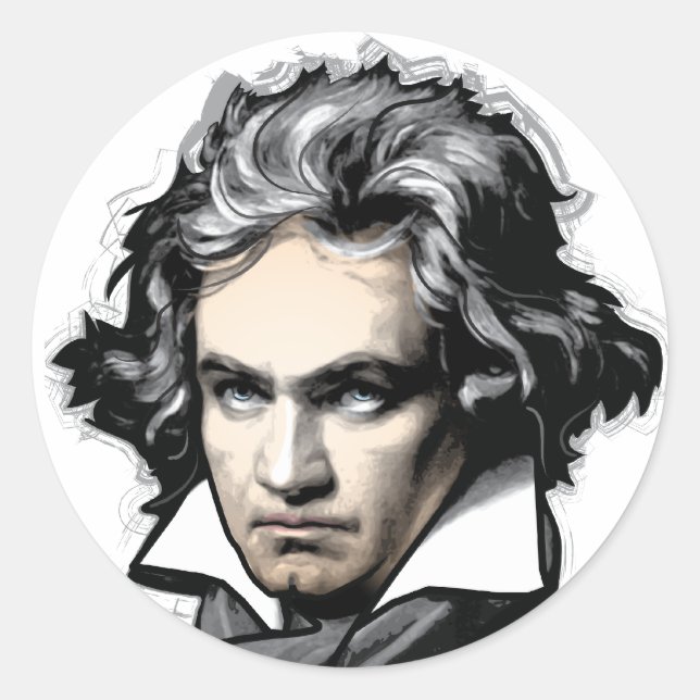 Ludwig van Beethoven Classic Round Sticker (Front)