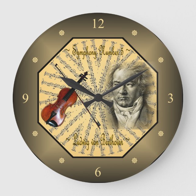 Ludwig van Beethoven ~ German Composer ~ Pianist ~ Large Clock (Front)
