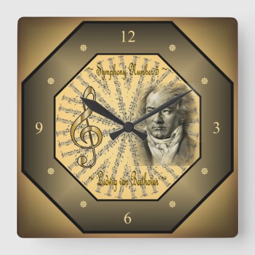 Ludwig van Beethoven  GermanComposer Pianist  Square Wall Clock