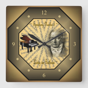 Ludwig van Beethoven ~ German Composer ~ Pianist ~ Square Wall Clock