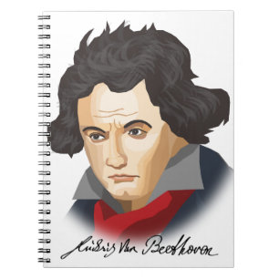 Ludwig van Beethoven im Cartoon Stil Notebook