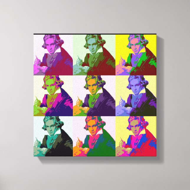 Ludwig Van Beethoven Pop Art Canvas Print (Front)