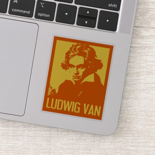 Ludwig Van Beethoven Pop Art Custom Cut Vinyl Sticker