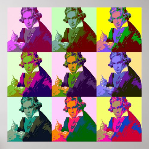 Ludwig Van Beethoven Pop Art Poster
