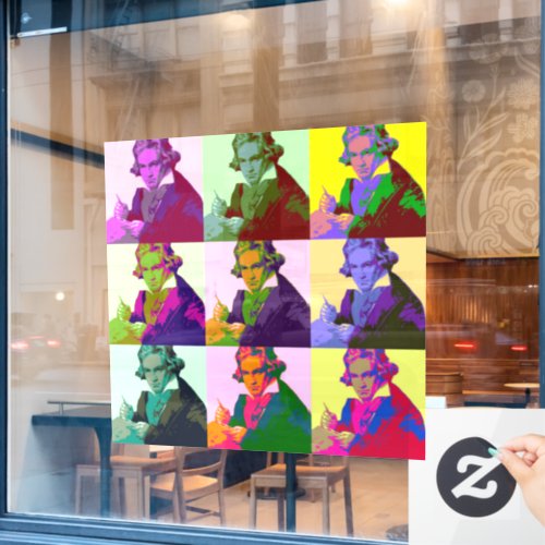 Ludwig Van Beethoven Pop Art  Window Cling