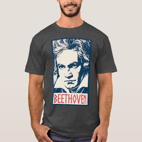 Ludwig van Beethoven Portrait Piano Player Music T_Shirt