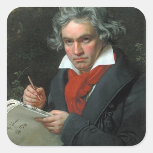 Ludwig van Beethoven Portrait Square Sticker