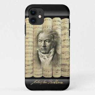 Ludwig van Beethoven~Rolled Classical Sheet Music~ iPhone 11 Case