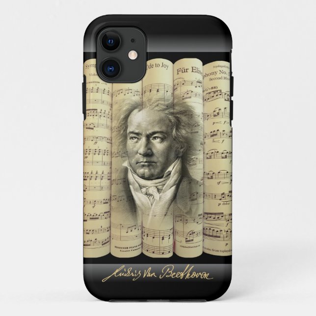 Ludwig van Beethoven~Rolled Classical Sheet Music~ Case-Mate iPhone Case (Back)