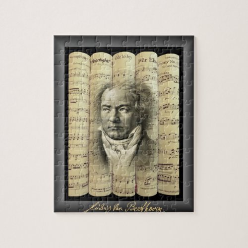 Ludwig van BeethovenRolled Classical Sheet Music Jigsaw Puzzle