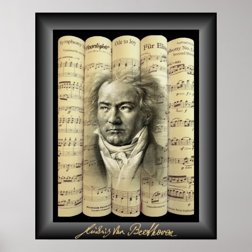 Ludwig van BeethovenRolled Classical Sheet Music Poster