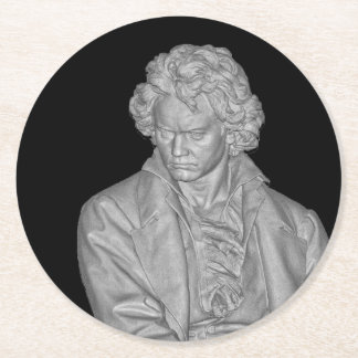 Ludwig van Beethoven Statue Round Paper Coaster