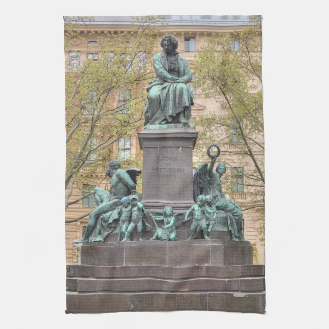 Ludwig Van Beethoven Statue Towel (Vertical)