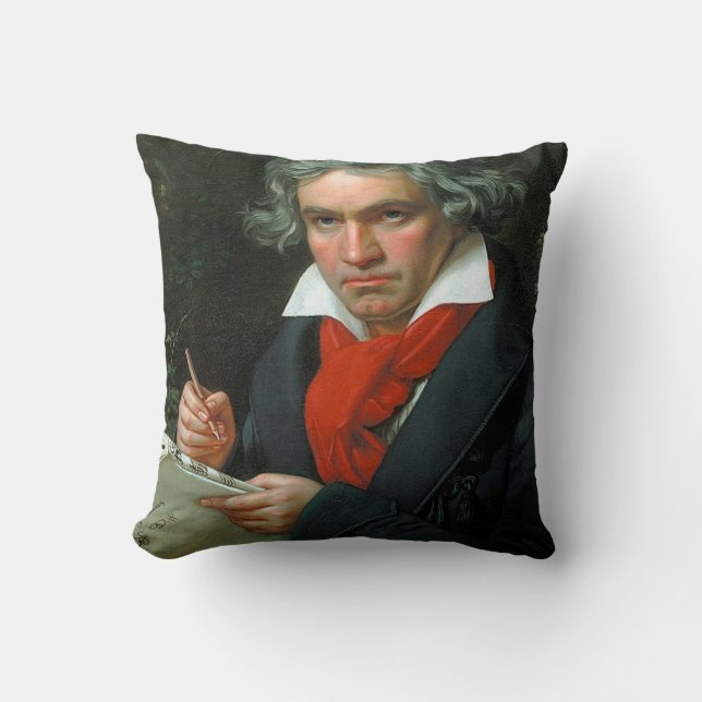 Ludwig Van Beethoven Throw Pillow (Front)