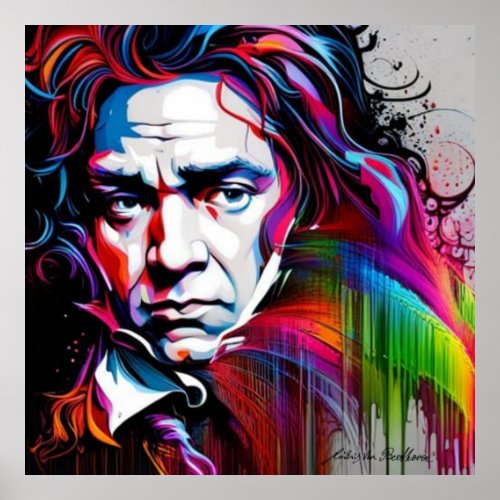 Ludwig van Beethoven Vibrant Unique 40x40 Poster