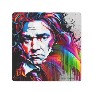 Ludwig van Beethoven Vibrant Unique Metal Print