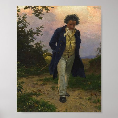 Ludwig Van Beethoven Walking Poster