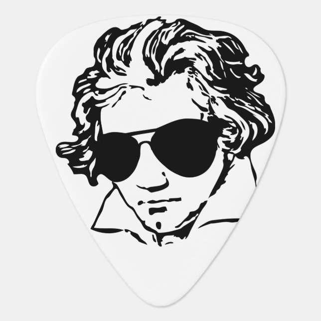 Ludwig van Beethoven with sunglasses Guitar Pick (Front)