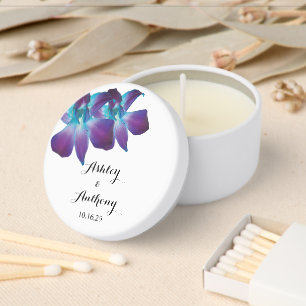 lue Dendrobium Orchid Personalized Wedding Mini Candle Favors