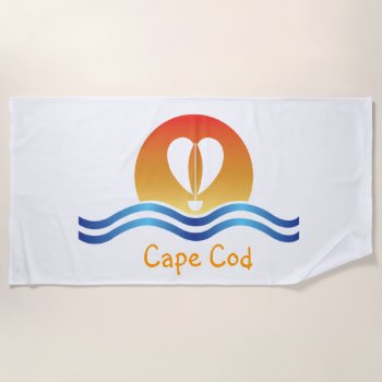 Luffers Sunset_heart-shaped Sail_cape Cod Beach Towel by FUNauticals at Zazzle